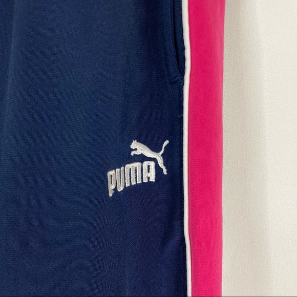 3/$30 Puma | Navy/Pink Stripe Athletic Sweatpants S - Picture 3 of 6